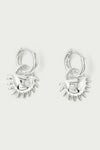 Solida Charm Earrings Clear Silver