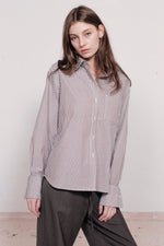 Classic Shirt Brown Pinstripe