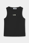 Embroidered Logo Tank Top Black