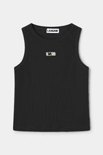 Embroidered Logo Tank Top Black