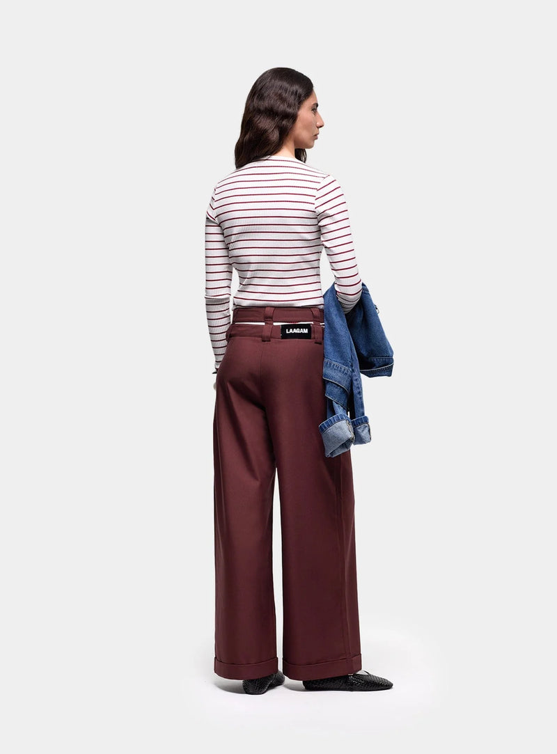 Emory Striped Long Sleeve T-Shirt Red