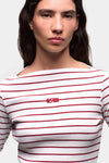 Emory Striped Long Sleeve T-Shirt Red