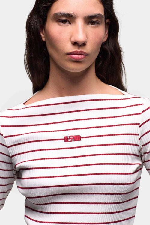 Emory Striped Long Sleeve T-Shirt Red