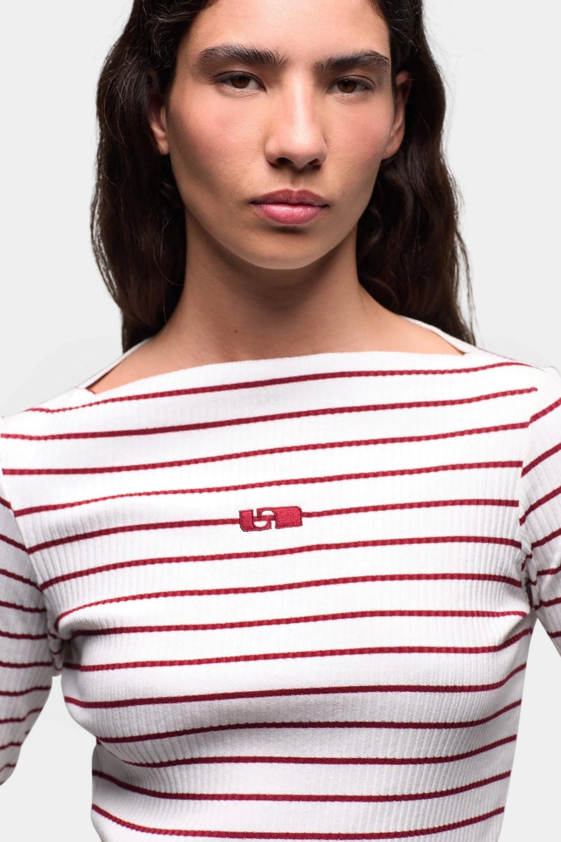 Emory Striped Long Sleeve T-Shirt Red