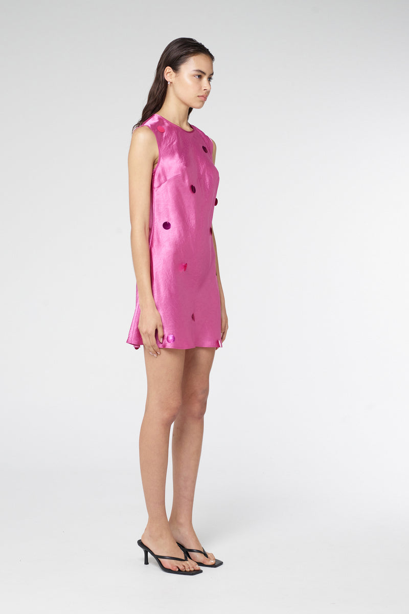 Lunar Sequin Mini Tank Dress Watermelon