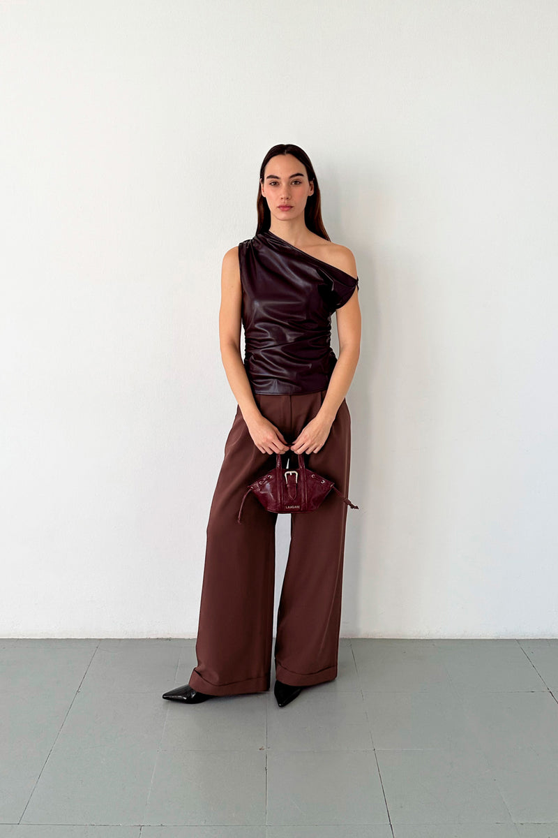 Ivone Asymmetric Top Plum