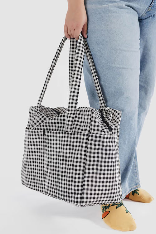 Cloud Carry- On Bag Black and White Gingham