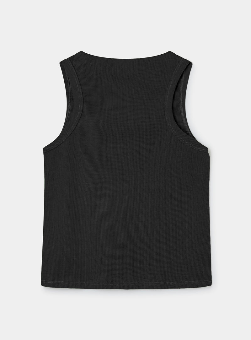 Embroidered Logo Tank Top Black