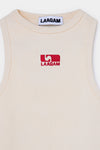 Embroidered Logo Tank Top Ecru