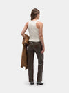 Embroidered Logo Tank Top Ecru