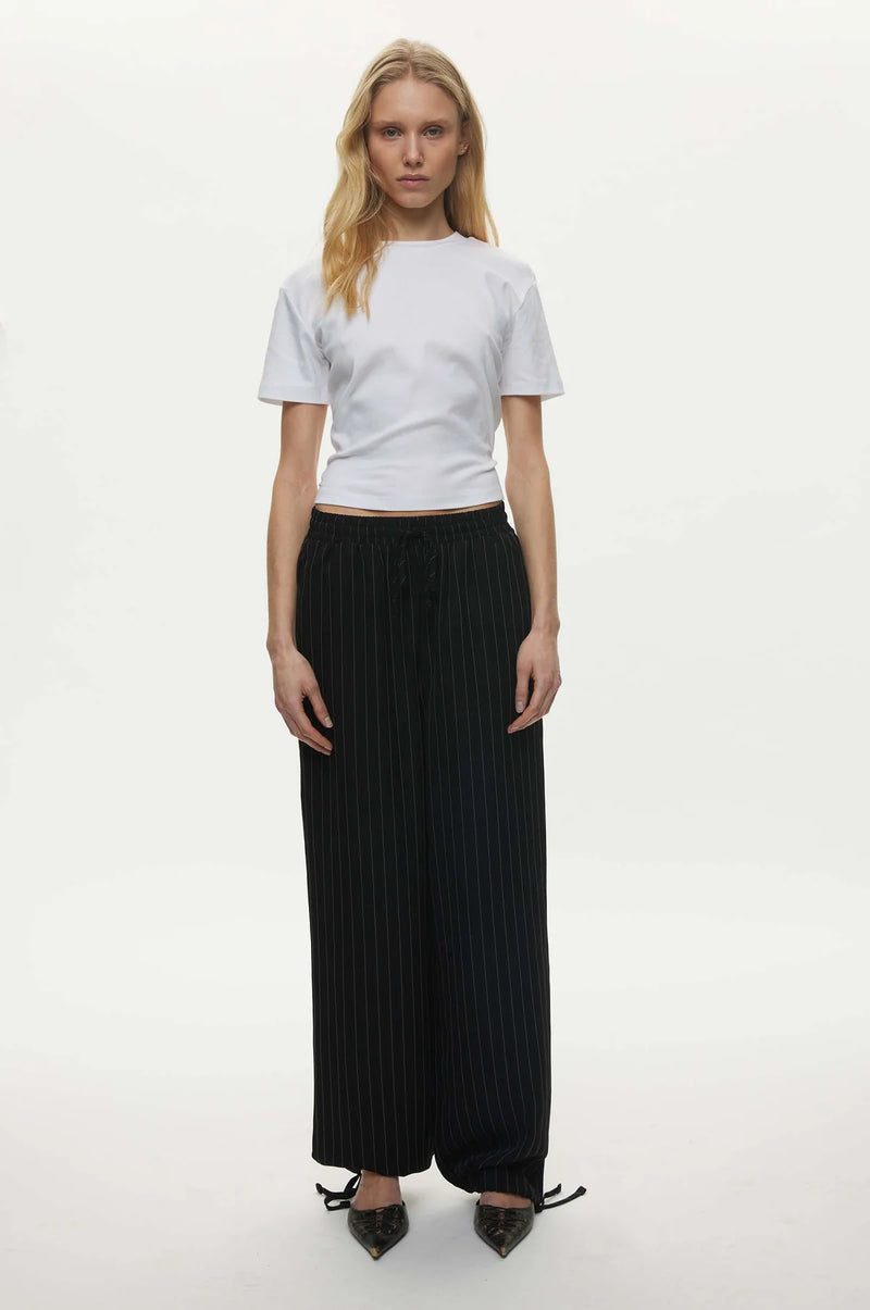 Serena Trousers Black Pinstripe