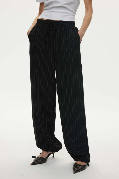 Serena Trousers Black Pinstripe