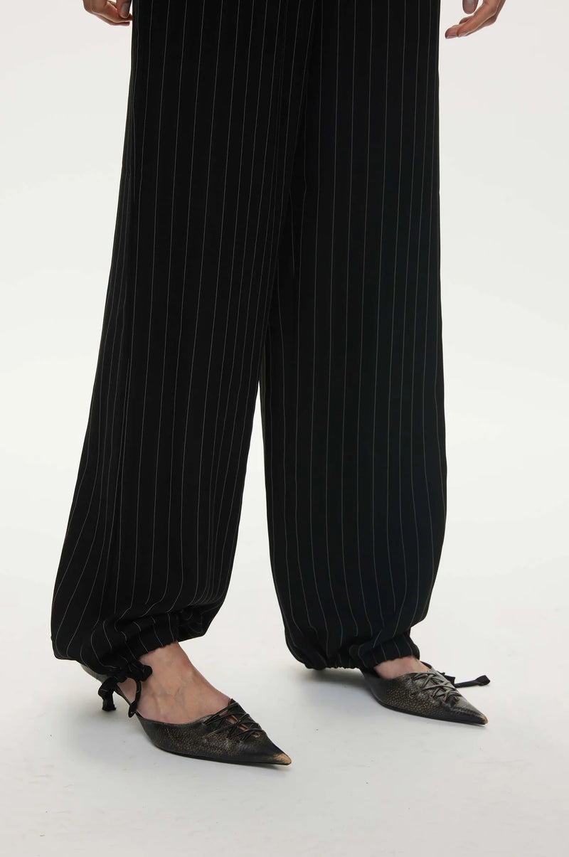 Serena Trousers Black Pinstripe