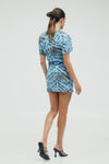 Electric Tucked Tee Dress Tie Dye
