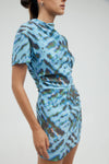 Electric Tucked Tee Dress Tie Dye