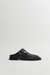 Gianna Buckled Mules Black