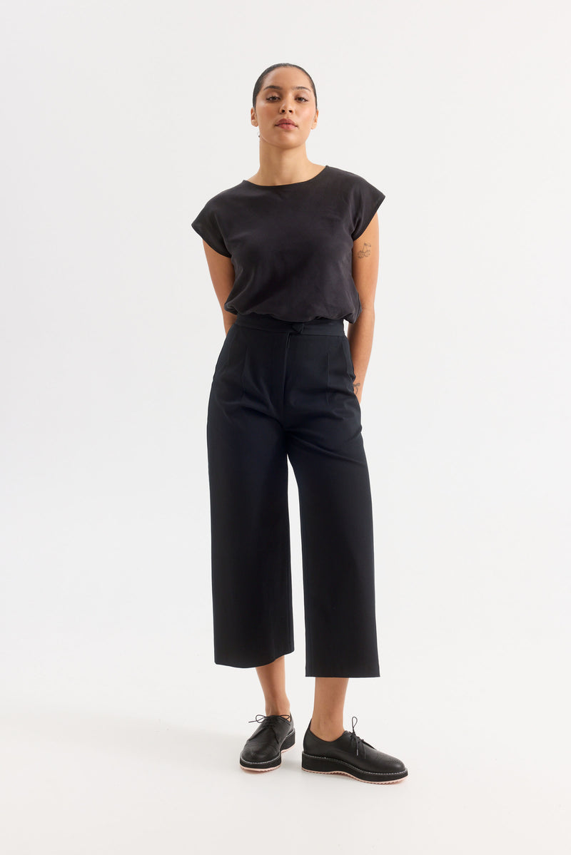 Classic Wide Leg Tailored Pant Black