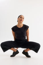 Classic Wide Leg Tailored Pant Black