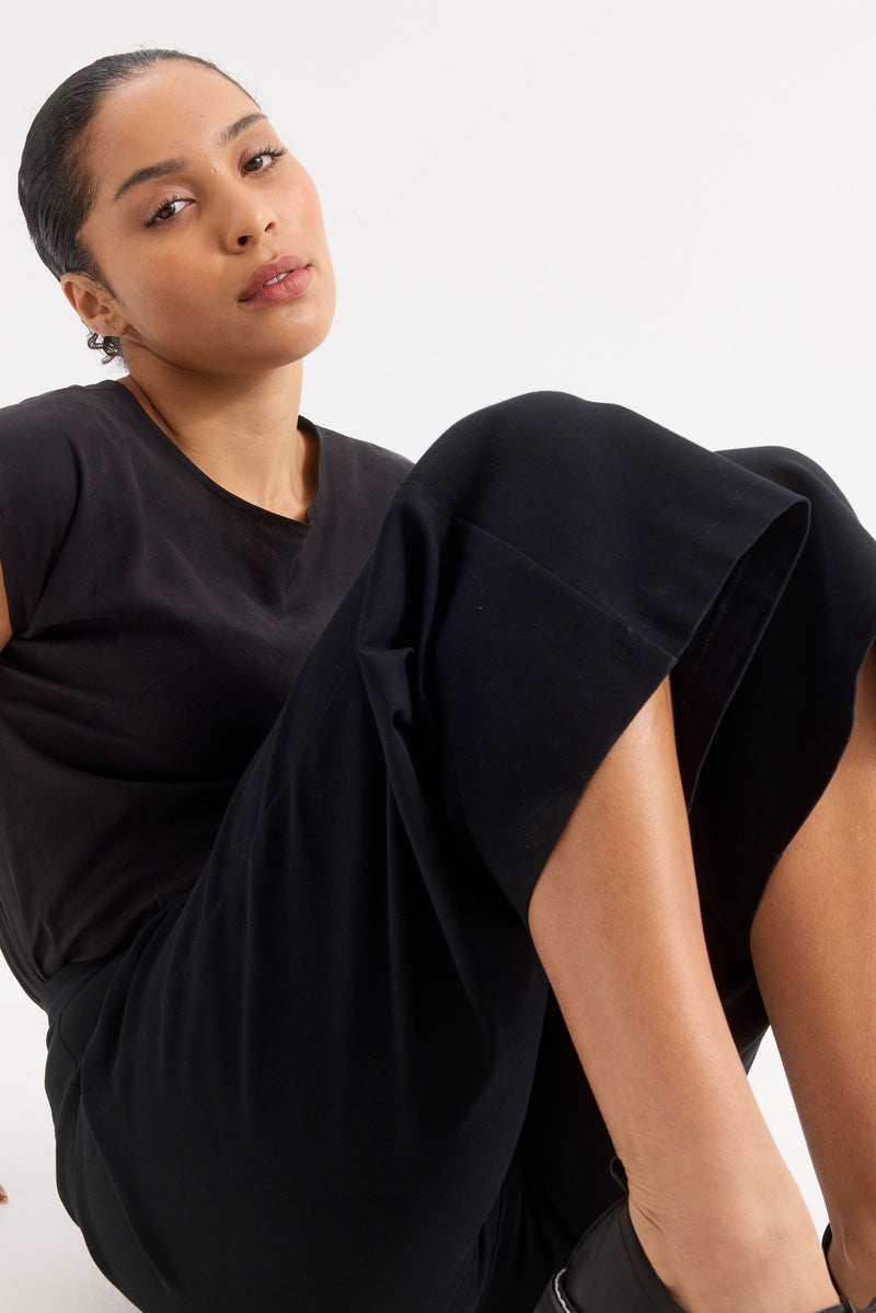 Classic Wide Leg Tailored Pant Black