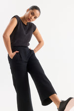 Classic Wide Leg Tailored Pant Black