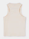 Embroidered Logo Tank Top Ecru