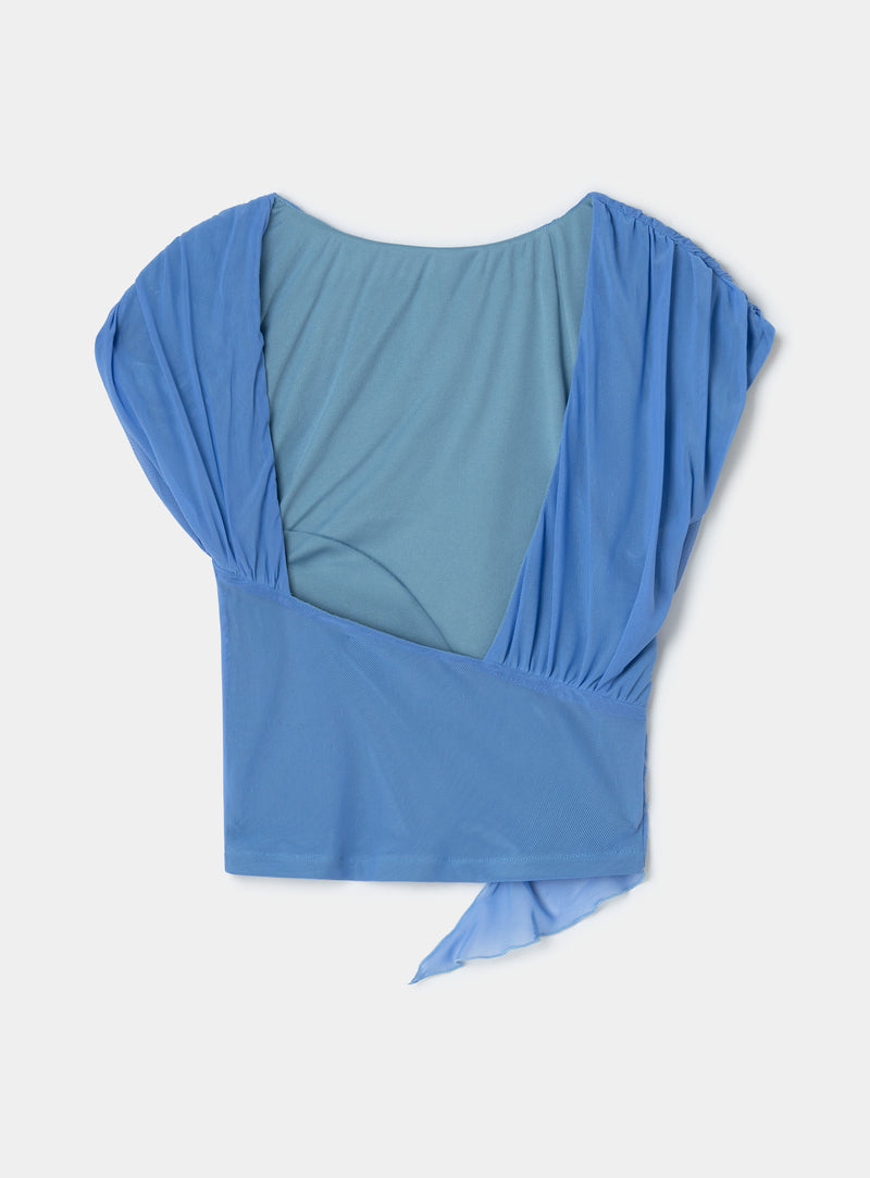 Gemini Draped Top Blue