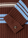 Graz Striped Polo Knit Brown Blue