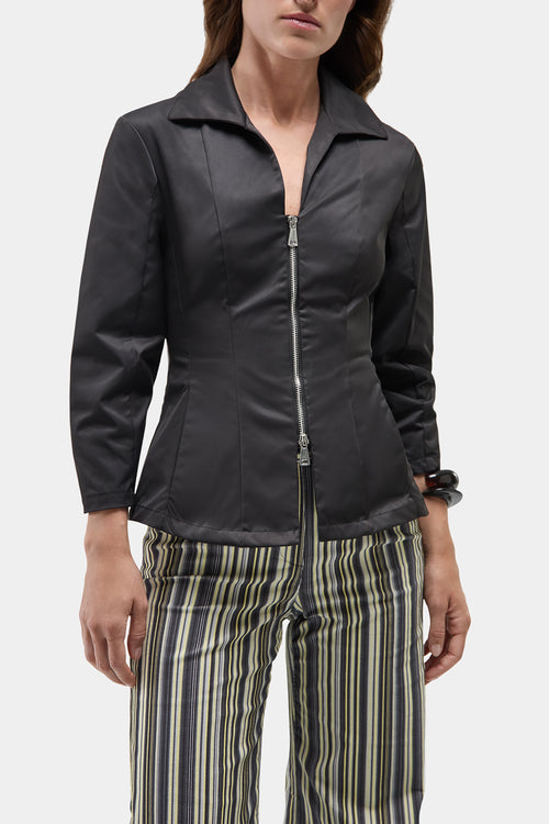 Harlem Zippered Shirt Black