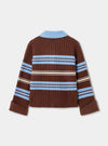 Graz Striped Polo Knit Brown Blue