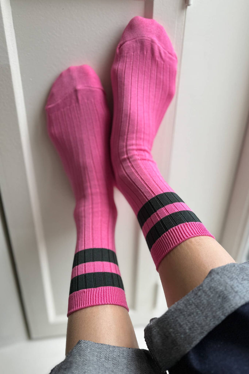 Her Socks Varsity Pink Green