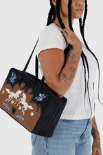 Medium Nylon Bowler Bag Western Appliqué