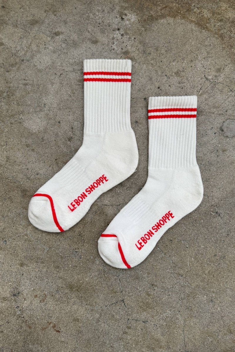 Boyfriend Socks Clean White