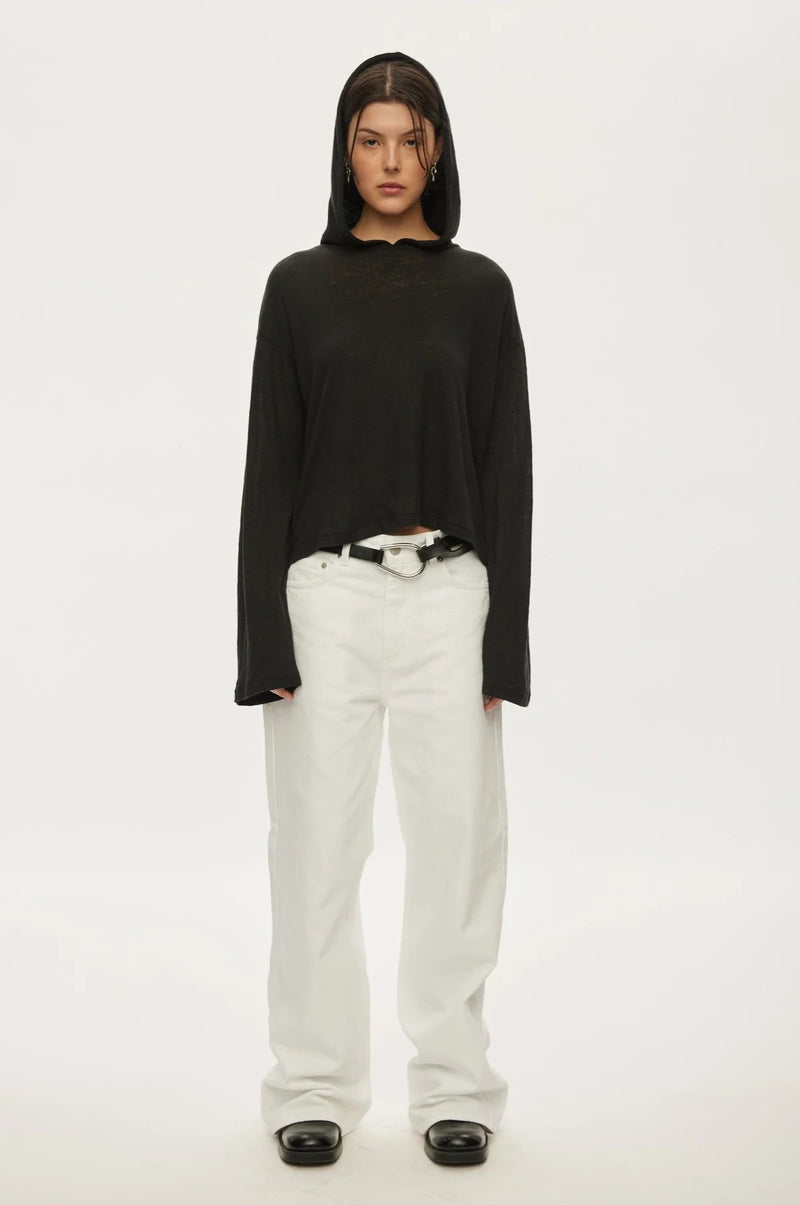 Palma Hood LS Tee Black