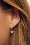 Ruby Heart Earrings Red