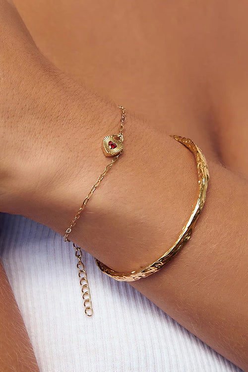 Ruby Heart Bracelet Red