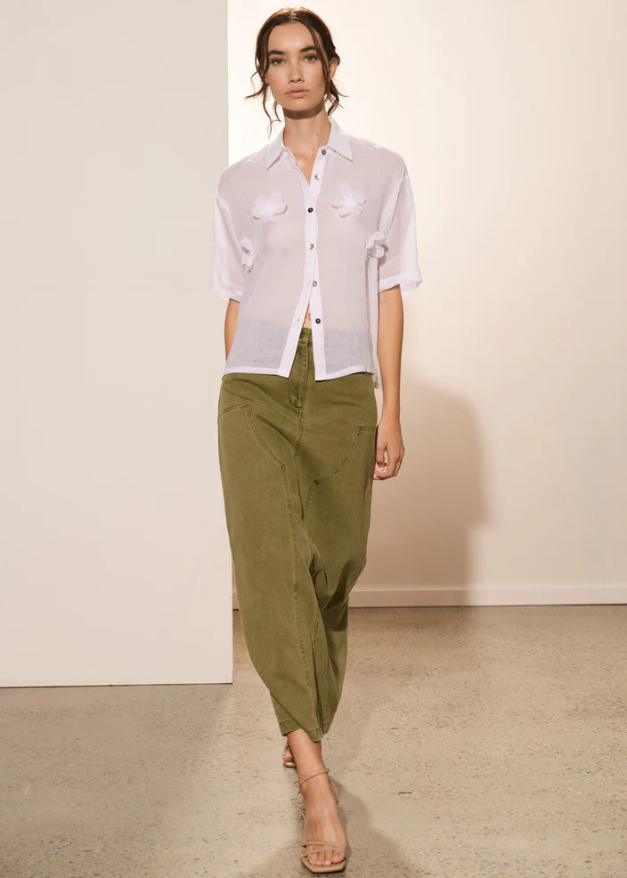 Madi Denim Maxi Skirt Kelp