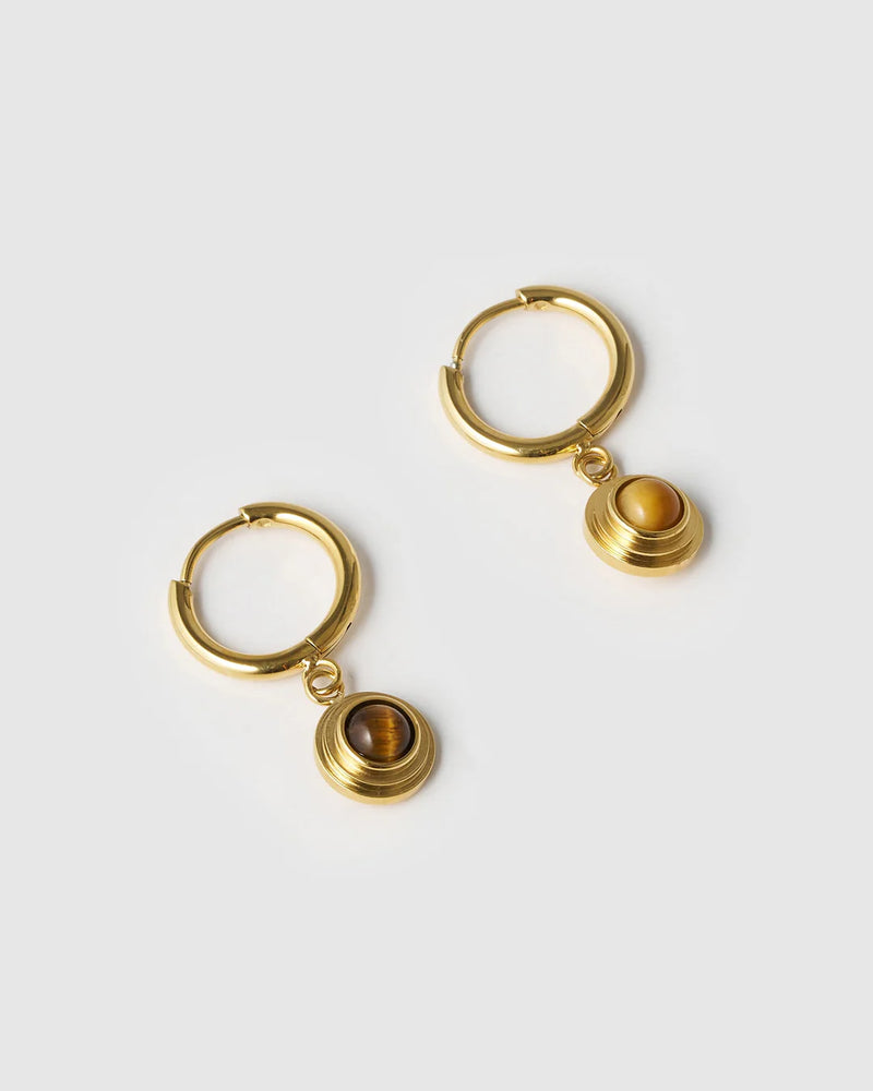 Asher Earrings Tiger's Eye