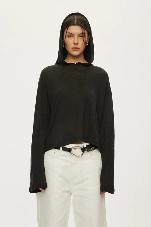 Palma Hood LS Tee Black