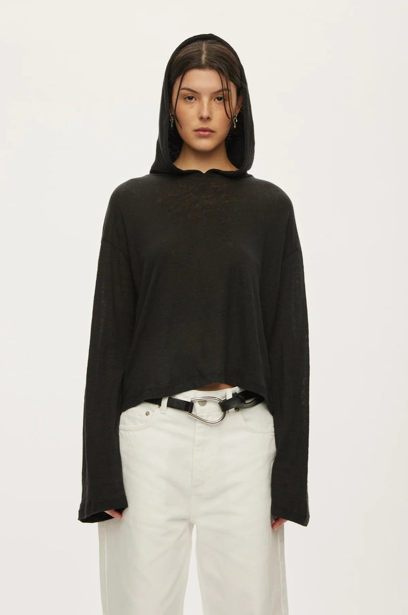 Palma Hood LS Tee Black
