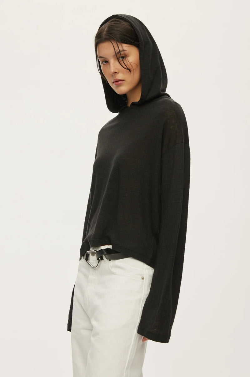 Palma Hood LS Tee Black