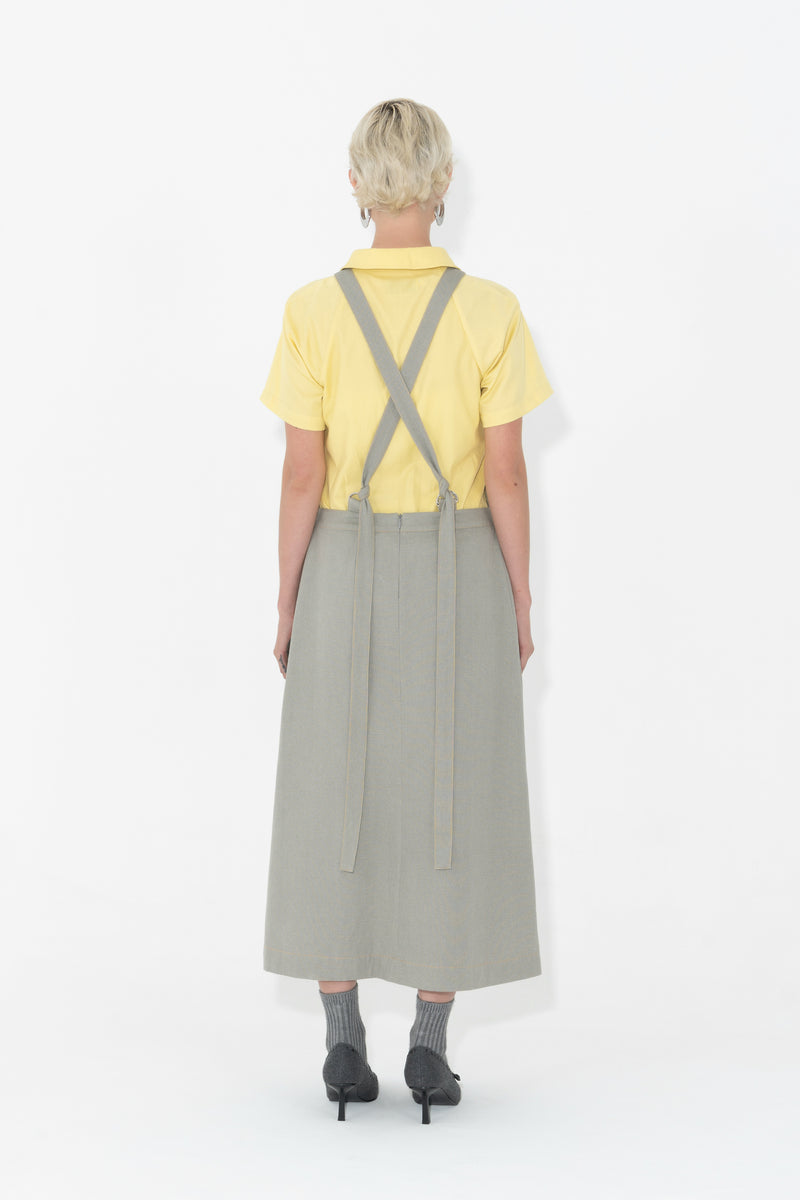 Speedy Apron Dress Grey/ Yellow