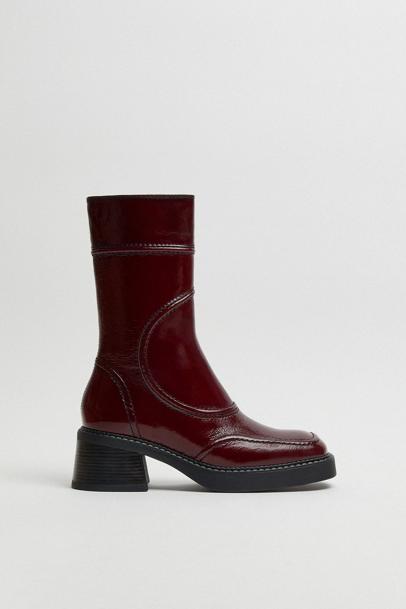 Malene Ankle Boots Burgundy