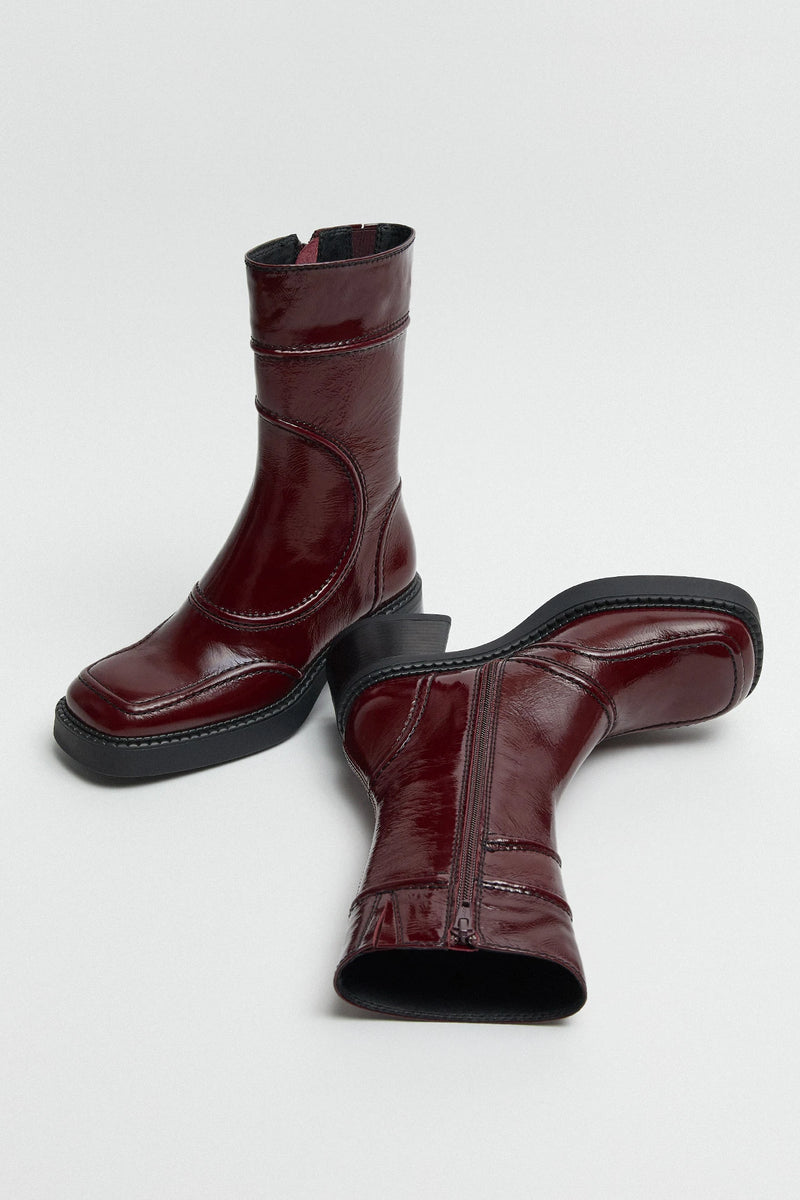 Malene Ankle Boots Burgundy