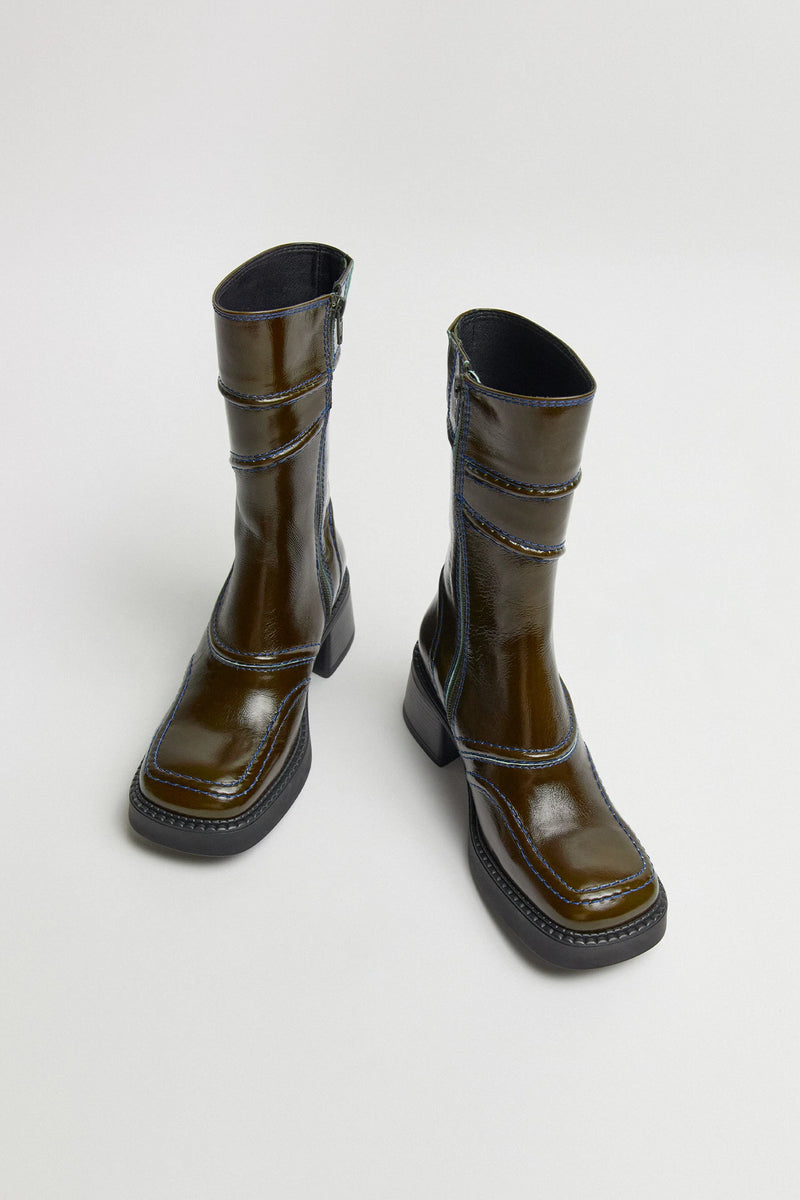 Malene Khaki Ankle Boots