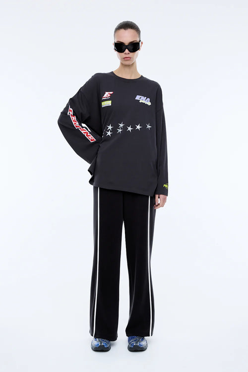 Speedway Long Sleeve Tee Washed Charcoal