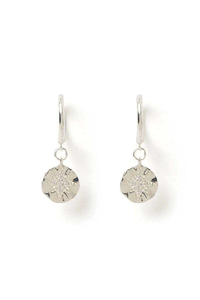 Estrella Silver Hoop Huggie Earrings