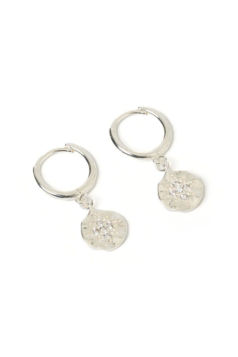 Estrella Silver Hoop Huggie Earrings