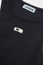 Embroidered Logo Tank Top Black