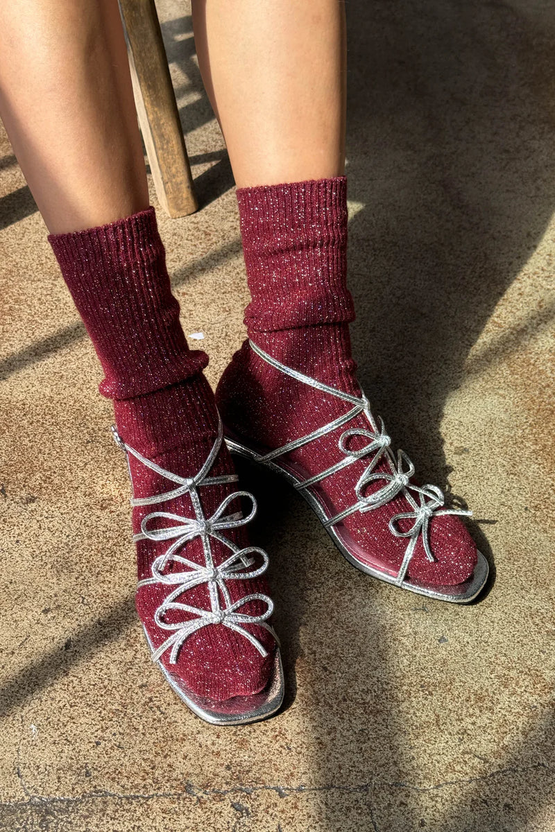 Winter Sparkle Socks Wine