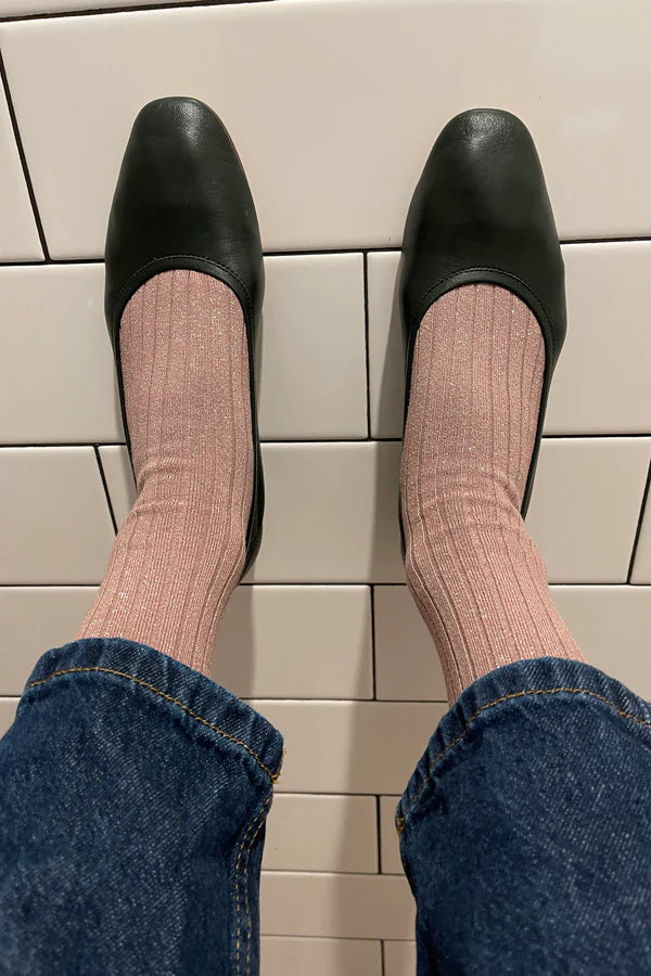 Her Socks Rose Glitter